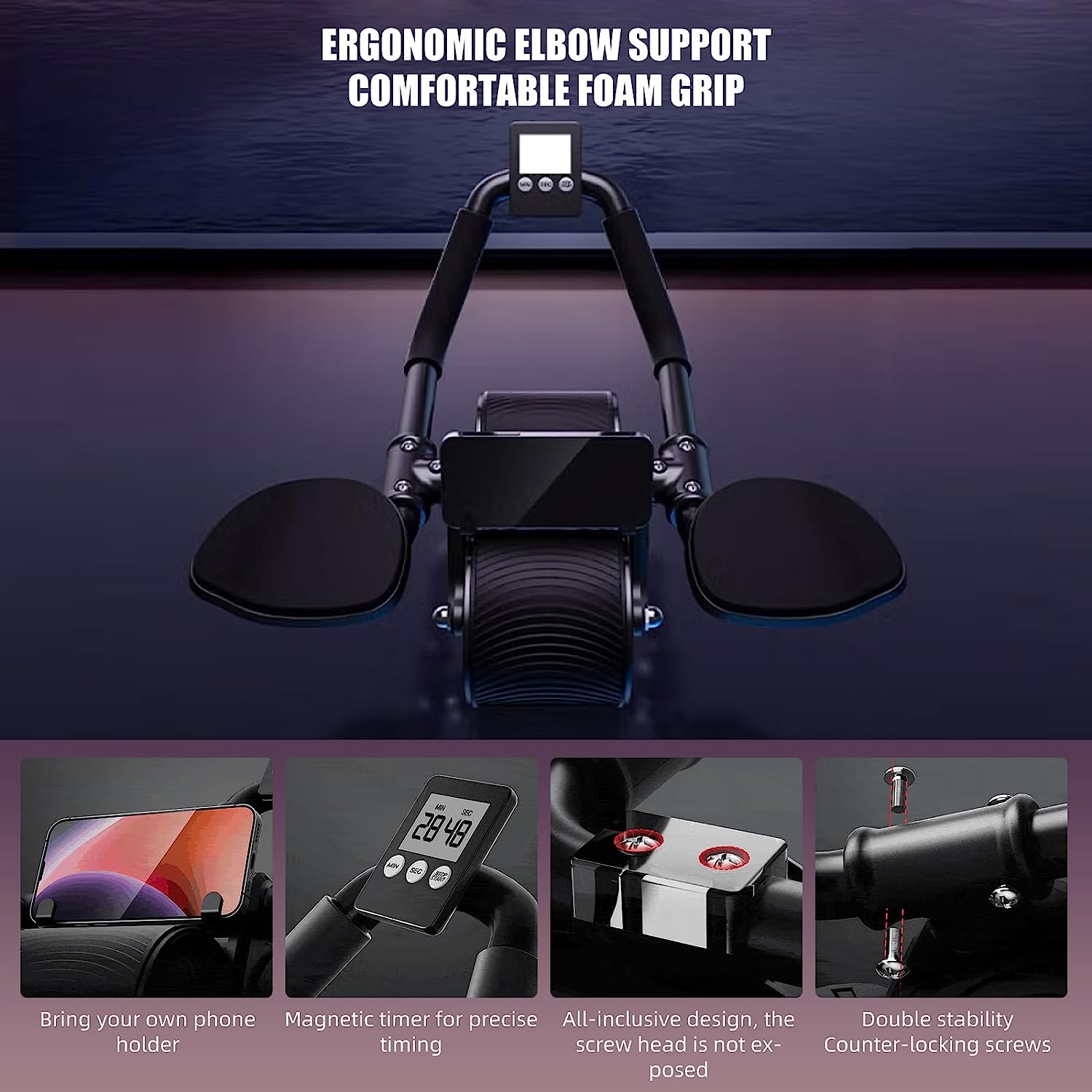 كوع دعم الارتداد التلقائي عجلة - مراجعة Ab Roller Wheel With Elbow Support وسعره